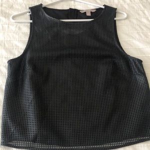 Banana republic perforated leather top